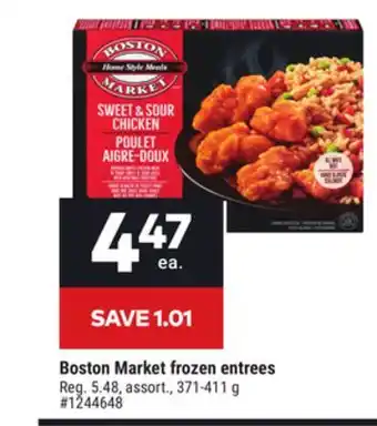Giant Tiger Boston market frozen entrees offer