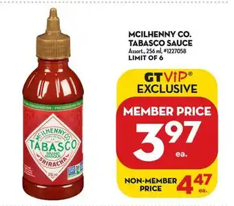 Giant Tiger Mcilhenny co. tabasco sauce offer