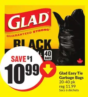 FreshCo Glad easy tie garbage bags 20-40 pk offer