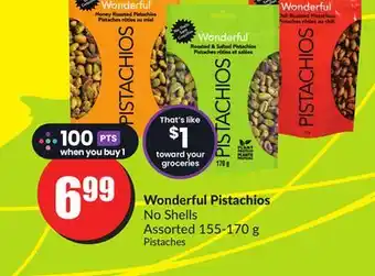 FreshCo Wonderful pistachios no shells assorted 155-170 g offer