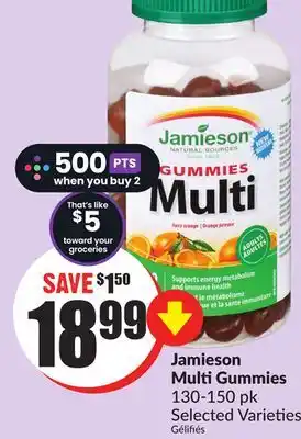 FreshCo Jamieson multi gummies 130-150 pk selected varieties offer