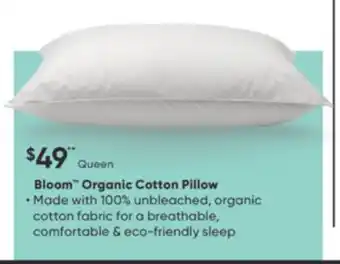 Sleep Country Bloom organic cotton pillow offer
