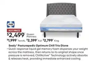 Sleep Country Sealy posturepedic optimum chill trio dione offer