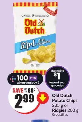 FreshCo Old dutch potato chips 235 g or ridgies 200 g offer