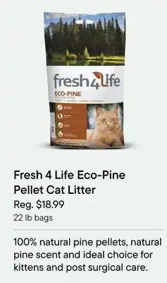 Petvalu Fresh 4 life eco-pine pellet cat litter offer
