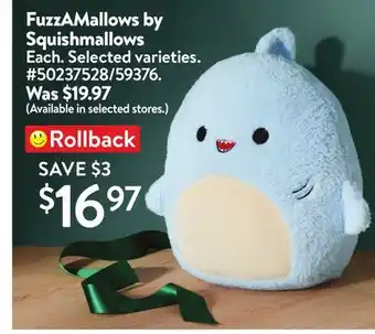 Walmart Fuzzamallows by squishmallows offer