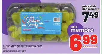 Metro Raisins verts sans pépins cotton candy | cotton candy seedless green grapes offer