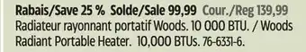 Canadian Tire Woods radiant portable heater offer