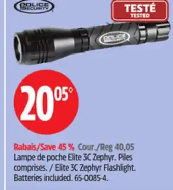 Canadian Tire Police security elite 3c zephyr flashlight offer
