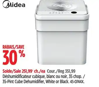 Canadian Tire Midea 35-pint cube dehumidifier, white or black offer