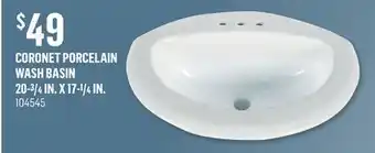 Canac Coronet porcelain wash basin 20-3/4 in. x 17-1/4 in offer