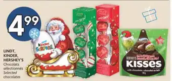 Brunet Lindt, kinder, hershey's chocolats sélectionnés offer