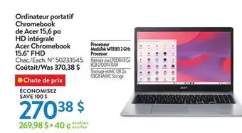 Walmart Acer chromebook 15.6 fhd offer