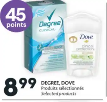 Brunet Degree, dove produits sélectionnés offer