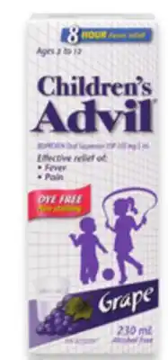 Walmart Children's advil syrup 230 ml or junior chewable advil 40s offer