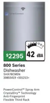 Lowe's Bosch 800 series dishwasher offer