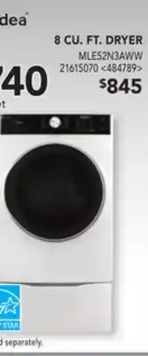 Lowe's Midea 8 cu. ft. dryer offer