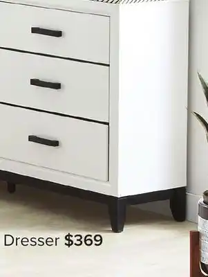 Leon's Frost 6 drawer dresser - white, black offer