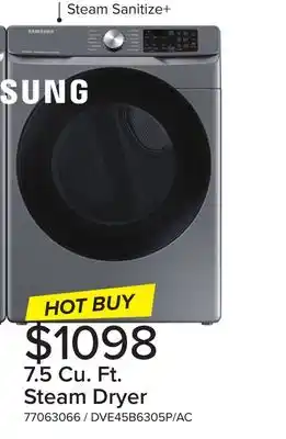 Leon's Samsung platinum steam front load dryer (7.5 cu.ft.) - dve45b6305p/ac offer