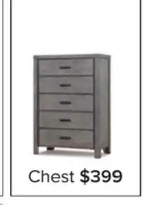 Leon's Copeland 5 drawer chest - wire-brushed grey offer