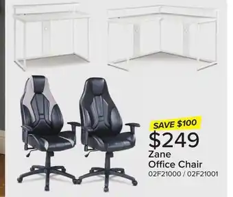 Leon's Zane office chair - black and grey offer
