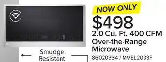 Leon's Lg platinum silver steel smart wi-fi enabled over-the-range microwave with easyclean (2.0 cu. ft.) - mvel2033f offer
