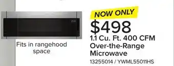 Leon's Whirlpool stainless steel over-the-range microwave and hood combination (1.1 cu. ft.) - ywml55011hs offer