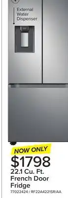 Leon's Samsung stainless steel french door refrigerator with external water dispenser (22.1 cu.ft.) - rf22a4221sr/aa offer