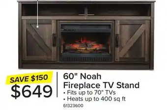 Leon's Noah fireplace tv stand - aged oak offer