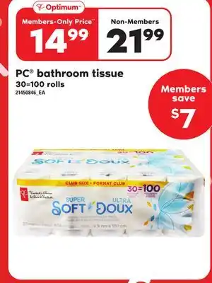 Independent Grocer Pc bathroom tissue, 30=100 rolls offer