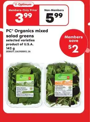 Independent Grocer Pc organics mixed salad greens, 142 g offer
