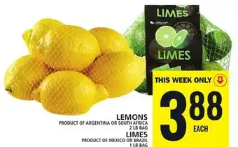 Food Basics Lemons or limes offer