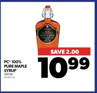 Real Canadian Superstore Pc 100% pure maple syrup, 500 ml offer
