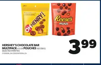Real Canadian Superstore Hershey's chocolate bar multipack 4's or pouches 160-290 g offer