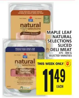 Food Basics Maple leaf natural selections sliced deli meat offer