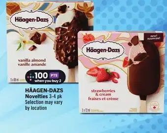 Foodland Häagen-dazs novelties 3-4 pk offer