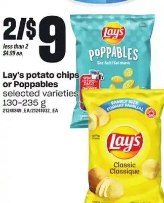 Loblaws Lay's potato chips or poppables, 130-235 g offer