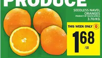 Food Basics Seedless navel oranges offer