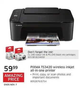 The Source Canon pixma ts3420 wireless inkjet all-in-one printer offer