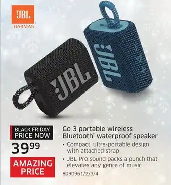 The Source Jbl go 3 portable wireless bluetooth waterproof speaker offer
