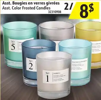 Sushi Shop Asst. color frosted candles offer