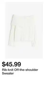 H&M Rib-knit off-the-shoulder sweater offer