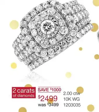 Charm Diamond 10k white gold 2.00ctw diamond bridal set offer