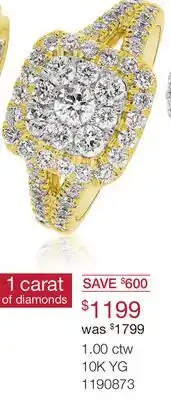 Charm Diamond 10k yellow gold 1.00ctw diamond fashion ring offer