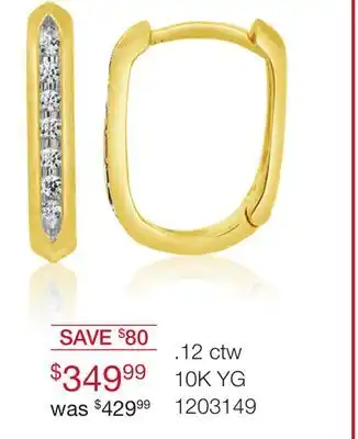 Charm Diamond 10k yellow gold 0.12ctw diamond hoop earrings offer