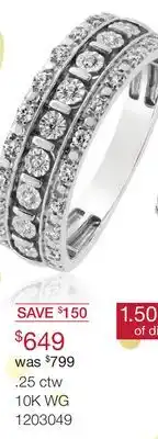 Charm Diamond 10k white gold 0.25ctw diamond band offer