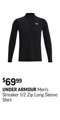 Sport Chek Men's streaker 1/2 zip long sleeve shirt offer
