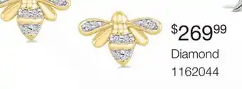 Charm Diamond 10k yellow gold diamond bee earrings offer