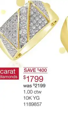 Charm Diamond 10k yellow gold 1.00ctw diamond fashion ring offer