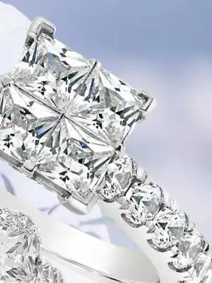 Charm Diamond 14k white gold 1.52ctw princessa diamond bridal ring offer